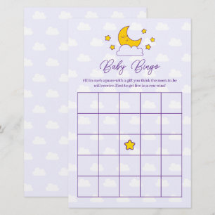 Over The Moon and Stars Baby Shower Bingo Game
