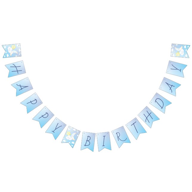 Over the Moon and Stars Birthday Party Bunting (All)