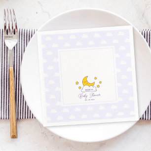 Over The Moon and Stars Gender Neutral Baby Shower Napkin