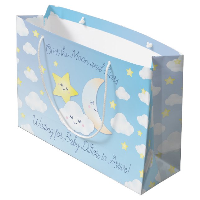 Over the Moon and Stars Large Gift Bag (Back Angled)