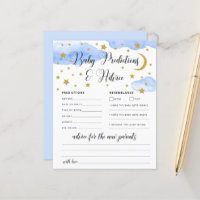 Over the Moon Baby Advice and Predictions Card
