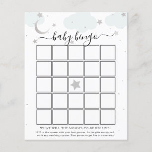 Over the Moon Baby Bingo Game Card