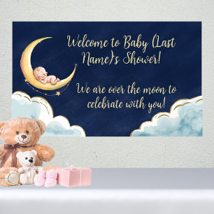 Over the moon Baby Celestial-Themed Baby shower Banner