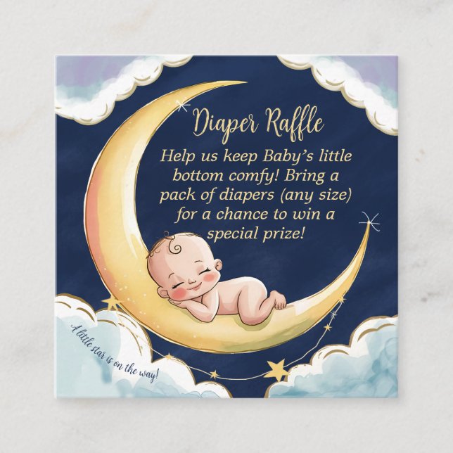Over the moon Baby Celestial-Themed Baby shower Enclosure Card (Front)