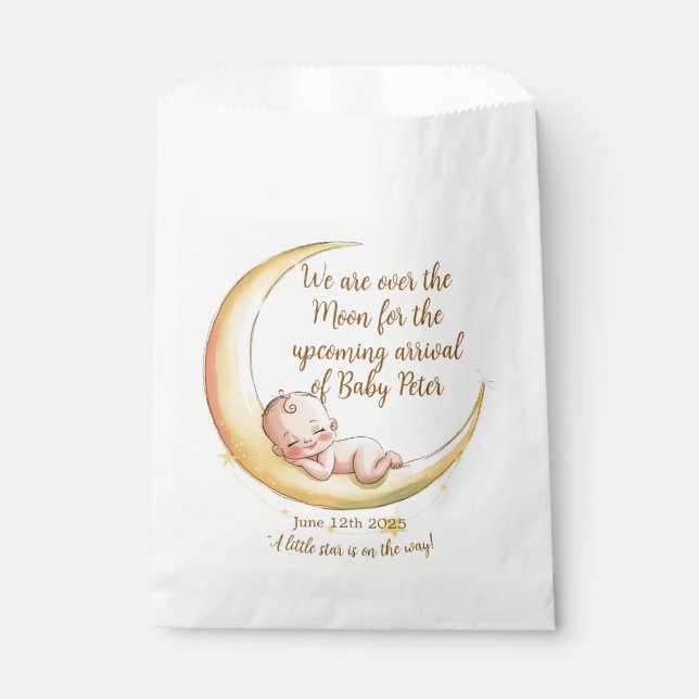 Over the moon Baby Celestial-Themed Baby shower Favour Bags (Front)