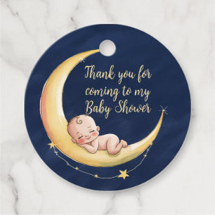 Over the moon Baby Celestial-Themed Baby shower Favour Tags