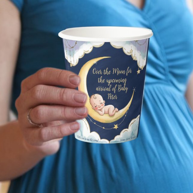 Over the moon Baby Celestial-Themed Baby shower Paper Cups (Creator Uploaded)