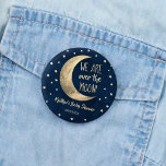 Over The Moon | Baby Shower 6 Cm Round Badge<br><div class="desc">These buttons are perfect for anyone having a baby shower this year. This design is easy to personalise with your special event wording and your guests will be thrilled when they see these fabulous party buttons. Matching items can be found in the collection.</div>