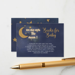 Over the Moon Baby Shower Book Request Enclosure Card