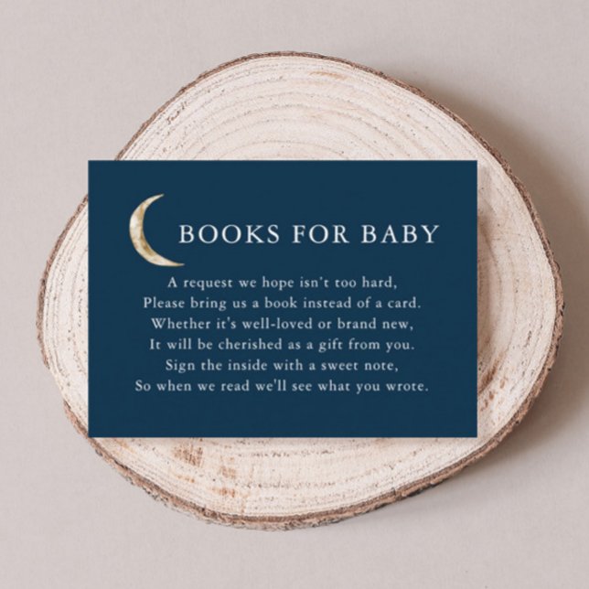 Over The Moon Baby Shower Book Request Enclosure Card (Creator Uploaded)