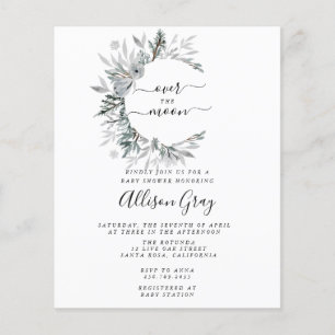 Over the Moon Baby Shower   Budget Flyer