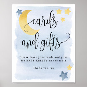 Over the Moon, Baby Shower Cards and Gifts Sign