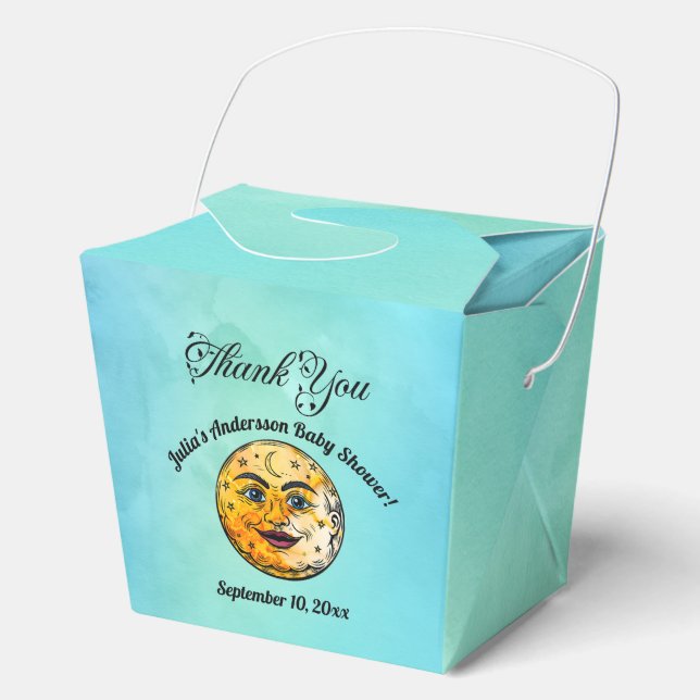 Over the Moon Baby Shower Celebration Favour Box (Front)