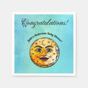 Over the Moon Baby Shower Celebration Napkin