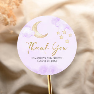 Over the Moon Baby Shower  Classic Round Sticker