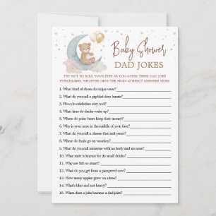 Over the Moon Baby Shower Dad Jokes Game Card