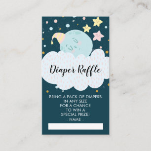 Over the Moon Baby Shower Diaper Raffle Ticket Enclosure Card