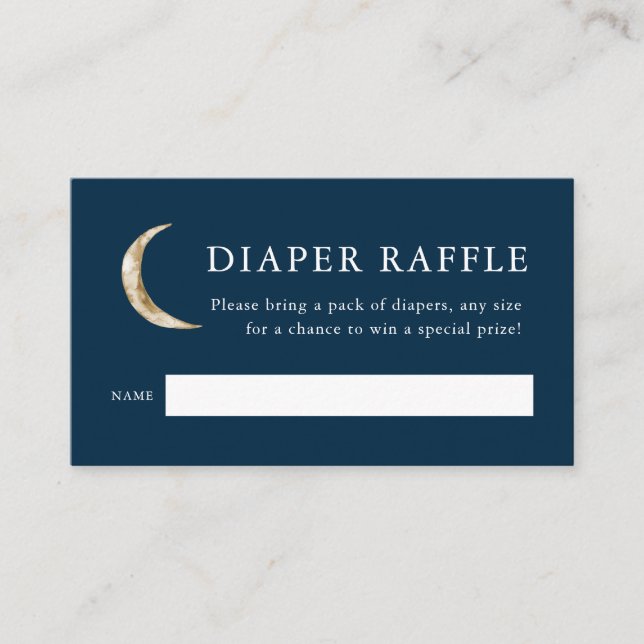 Over The Moon Baby Shower Diaper Raffle Tickets Enclosure Card (Front)