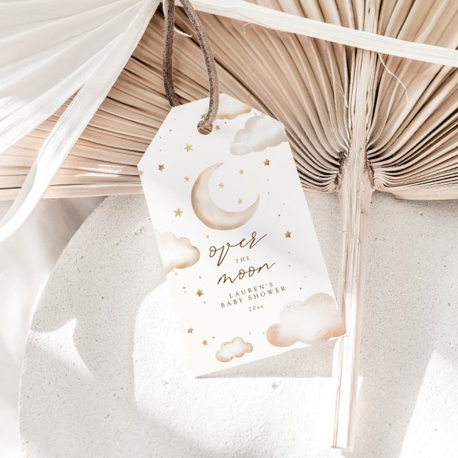 Over the Moon Baby Shower Favor Tag (Creator Uploaded)