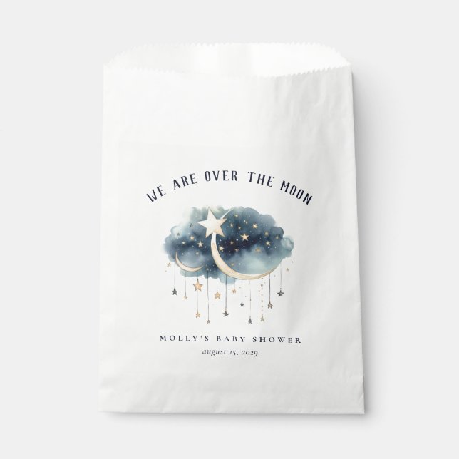 Over the Moon Baby Shower Favour Bags  (Front)