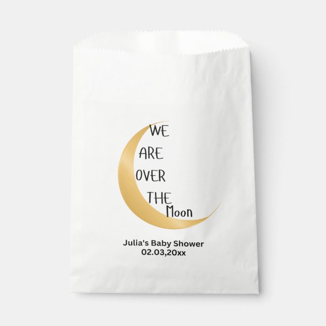 Over the Moon Baby Shower  Favour Bags (Front)