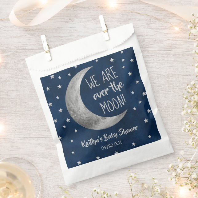 Over The Moon | Baby Shower Favour Bags (Clipped)