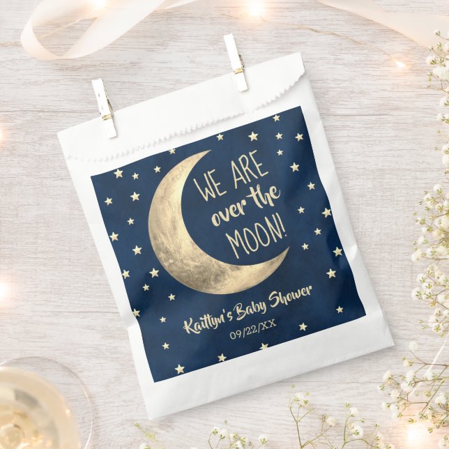 Over The Moon | Baby Shower Favour Bags (Clipped)