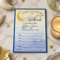 Over the Moon Baby Shower Fill In Invitation