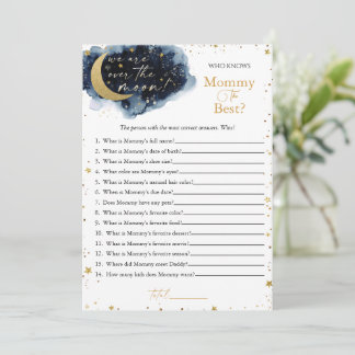 Over the Moon Baby Shower Game Who Knows Mummy Fly Invitation