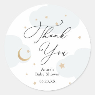Over the Moon Baby Shower Gift Classic Round Sticker