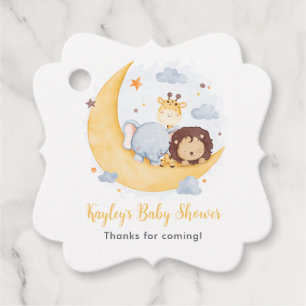 Over The Moon Baby Shower Gift Tags (Cute Animals)