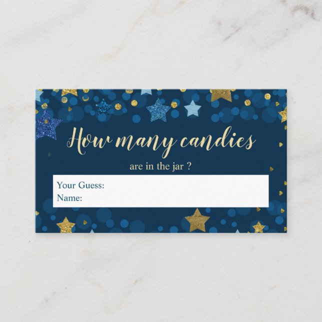 Over The Moon Baby Shower How Many Candies Enclosu Enclosure Card (Front)