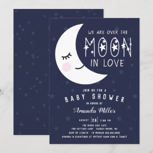 Over The Moon Baby Shower Invitation