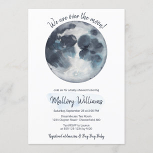 Over The Moon Baby Shower Invitation