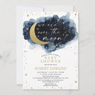 Over the Moon Baby Shower Invitation