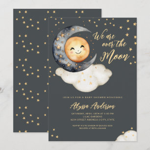 Over the Moon Baby Shower Invitation
