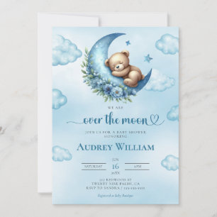 Over The Moon Baby Shower Invitation