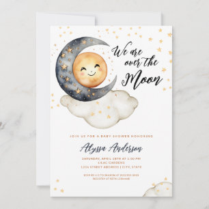 Over the Moon Baby Shower Invitation