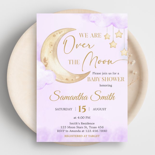 Over the Moon Baby Shower  Invitation (Over the Moon Baby Shower Invitation)