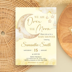 Over the Moon Baby Shower Invitation