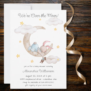 Over the Moon Baby Shower  Invitation