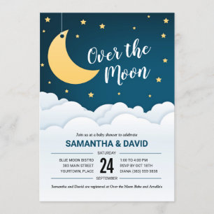 Over the Moon Baby Shower Invitation