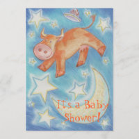 Over the Moon 'Baby shower' invitation