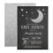 Over the Moon Baby Shower Invitation Silve Glitter