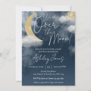 Over The Moon Baby Shower Invite