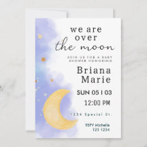 Over the Moon Baby Shower Invite