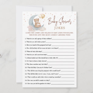 Over the Moon Baby Shower Jokes Game Card