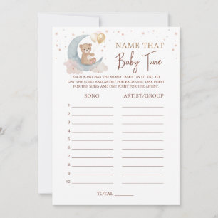 Over the Moon Baby Shower Name That Baby Tune Card