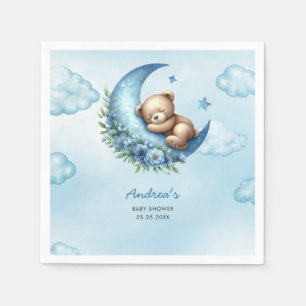 Over The Moon  Baby Shower Napkin