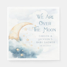Over the Moon Baby Shower Napkins